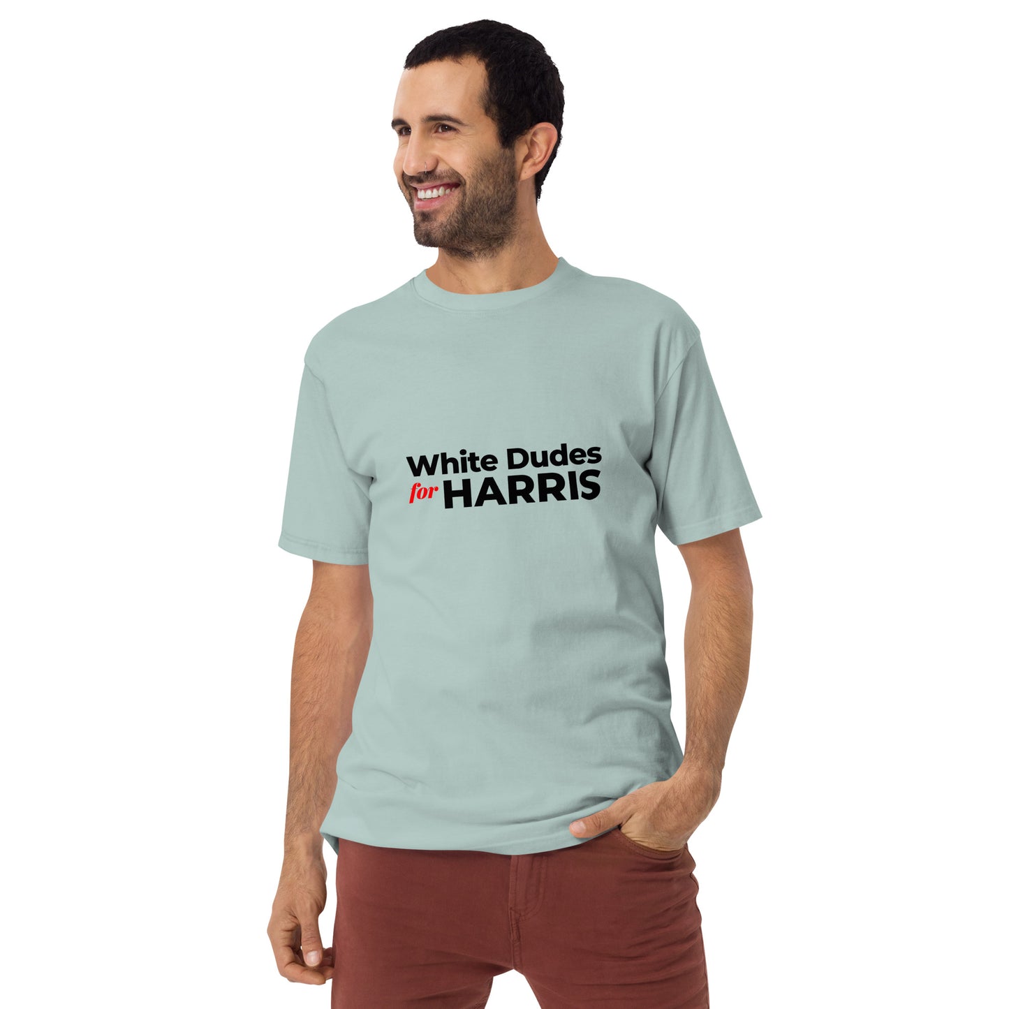 White Dudes for Harris T-shirt (Men) Black Lettering