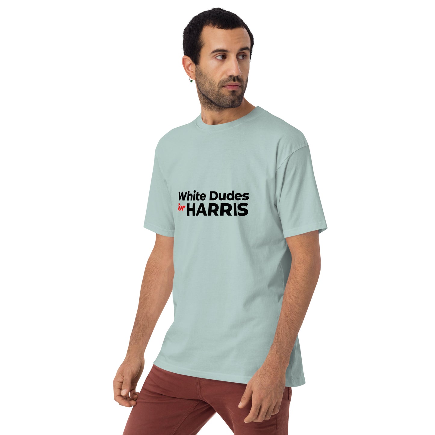 White Dudes for Harris T-shirt (Men) Black Lettering