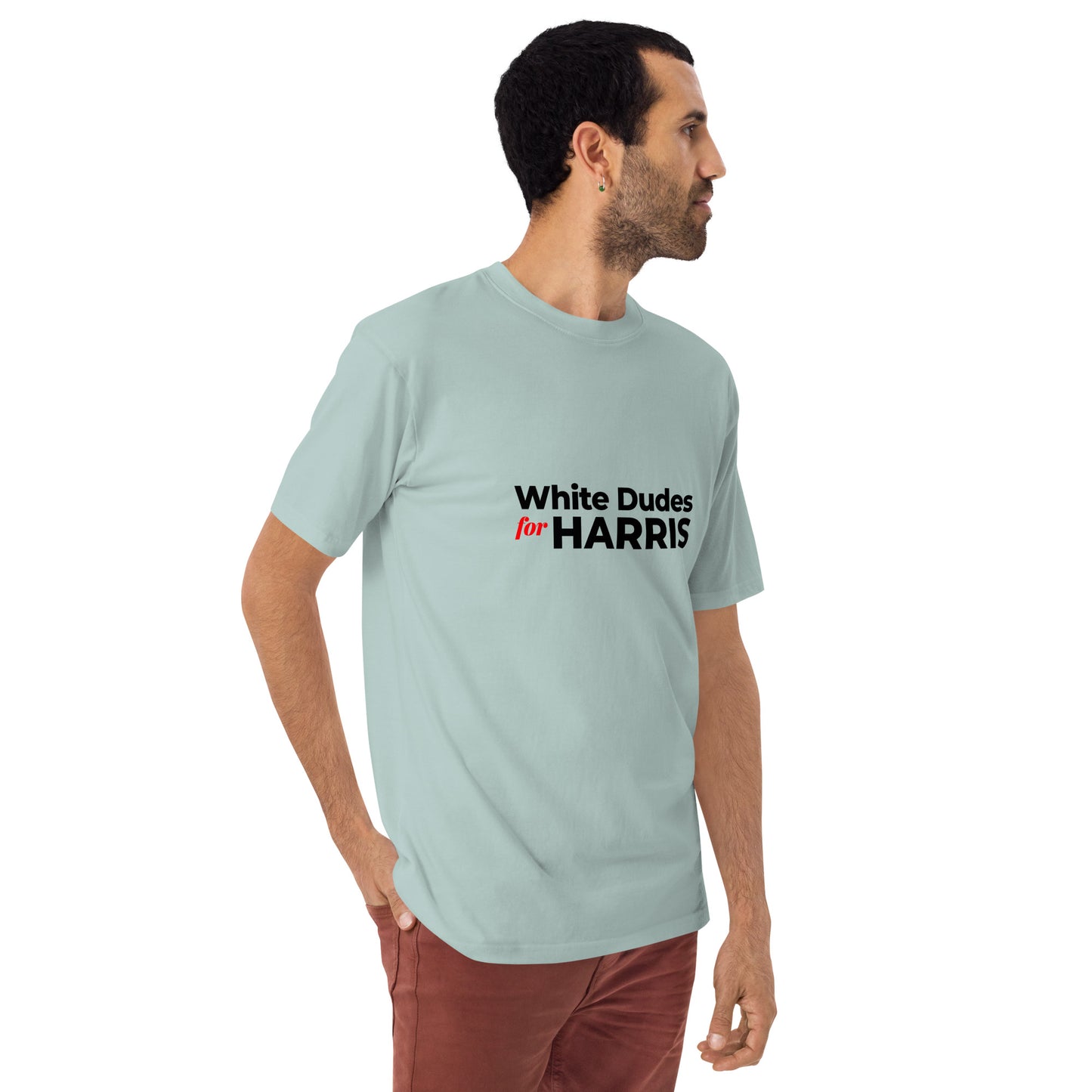 White Dudes for Harris T-shirt (Men) Black Lettering