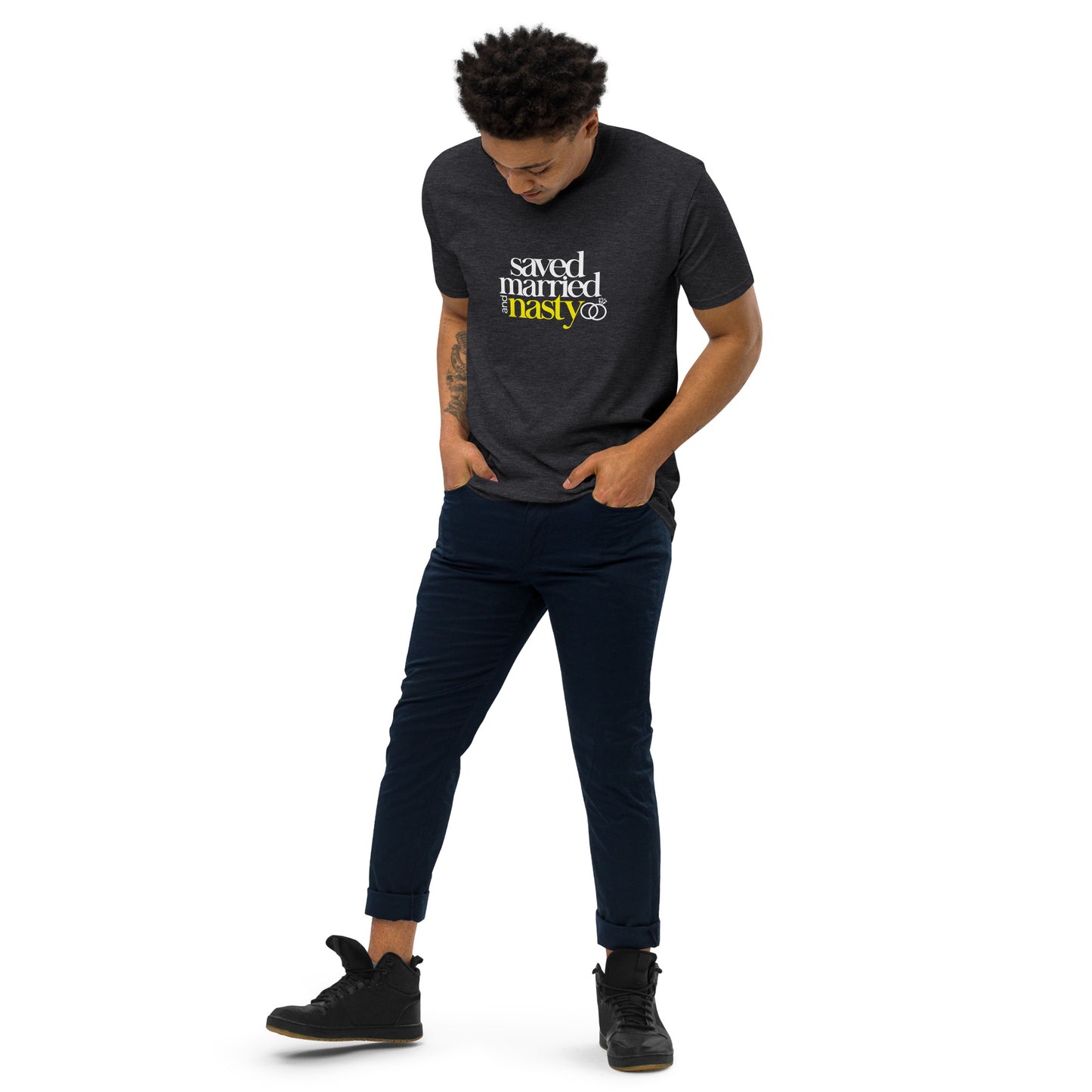 Saved, Married, & Nasty T-shirt (Men)