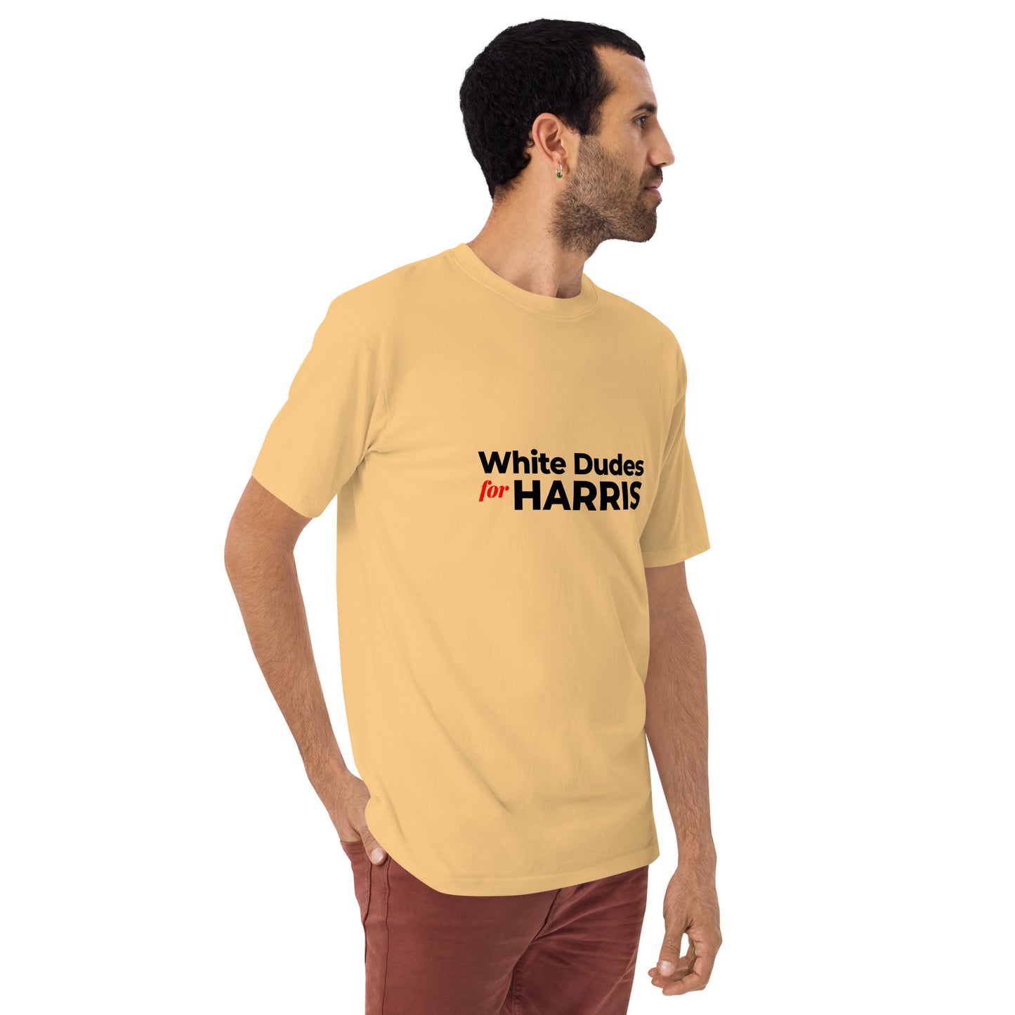 White Dudes for Harris T-shirt (Men) Black Lettering