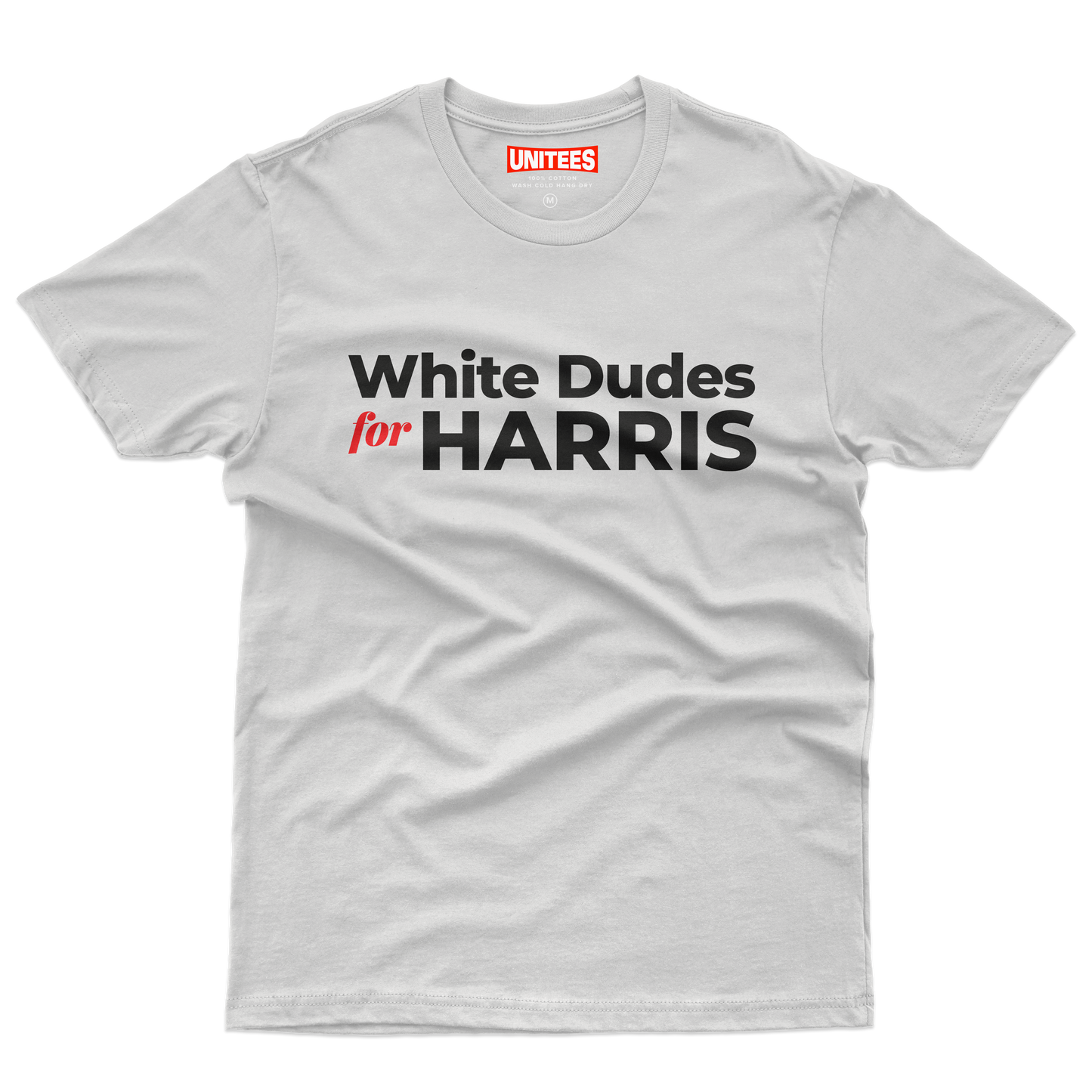 White Dudes for Harris T-shirt (Men) Black Lettering