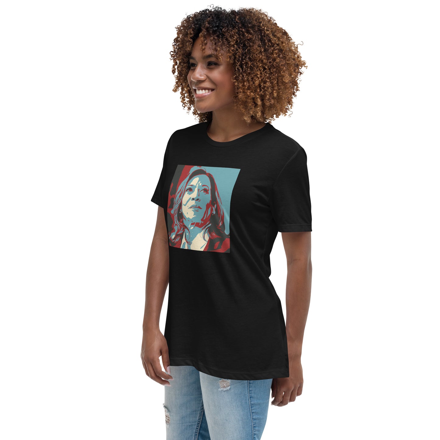 Kamala Harris Portrait Retro Print T-Shirt