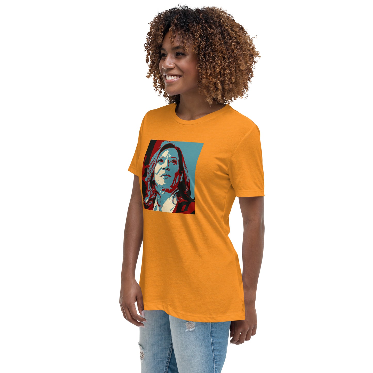 Kamala Harris Portrait Retro Print T-Shirt