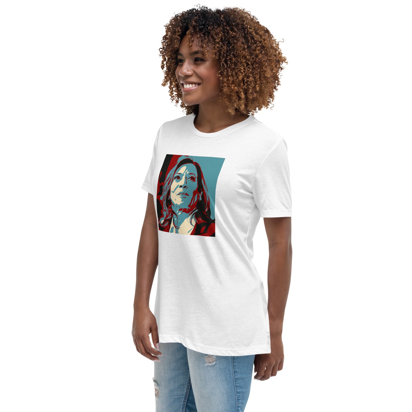 Kamala Harris Portrait Retro Print T-Shirt